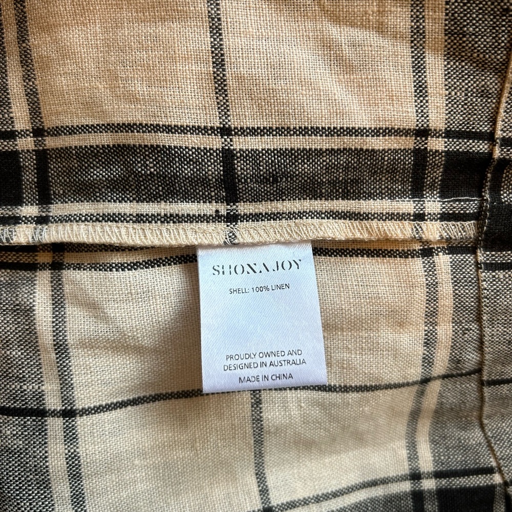 Shona Joy Indra Linen Plunged Cross Back Midi Dress Size 4 - Picture 13 of 14
